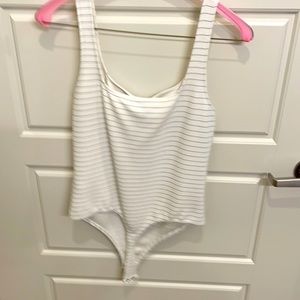 Like new white size small striped bodysuit express